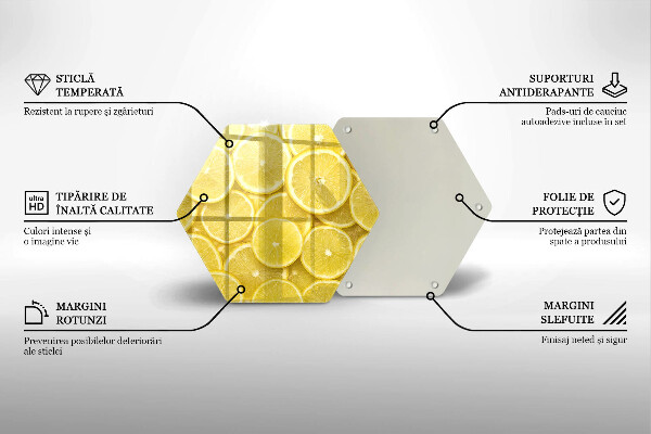 Tocător sticlă Fructe de lamaie