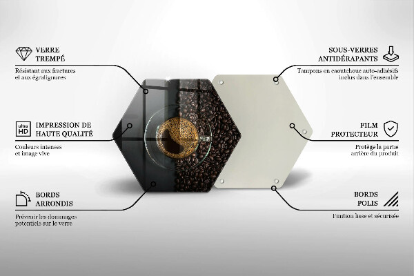 Tocător sticlă Cafea și fasole