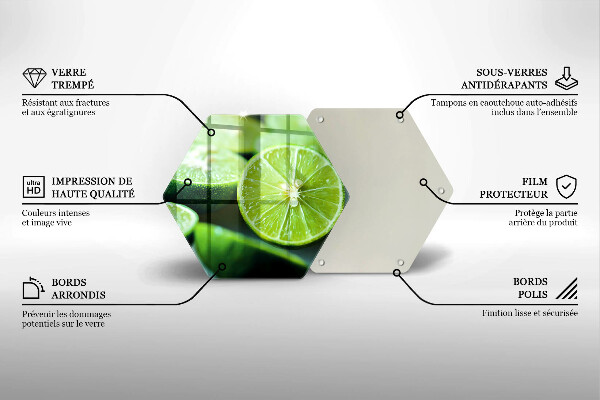 Tocător sticlă Lime citrice