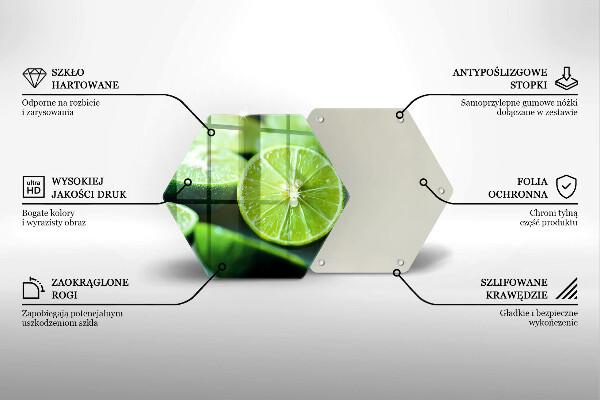 Tocător sticlă Lime citrice