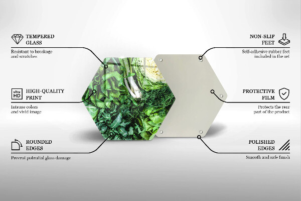 Tocător sticlă Legume verzi