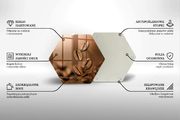 Tocător sticlă Boabe de cafea