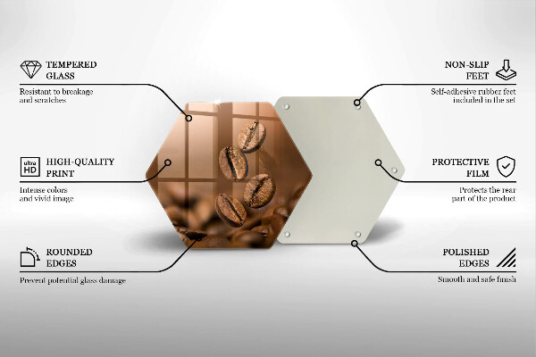 Tocător sticlă Boabe de cafea