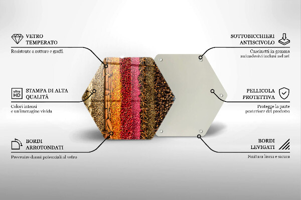 Tocător sticlă Condimente colorate