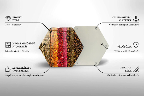 Tocător sticlă Condimente colorate