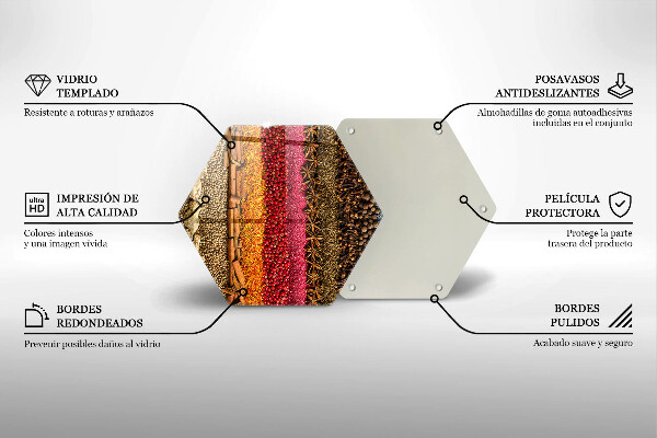 Tocător sticlă Condimente colorate