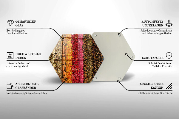 Tocător sticlă Condimente colorate