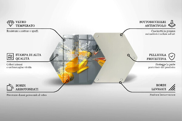 Tocător sticlă Lămâi în apă