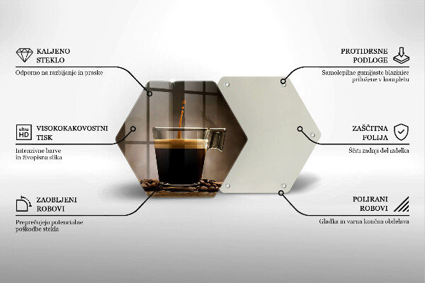 Tocător sticlă Sticlă și boabe de cafea