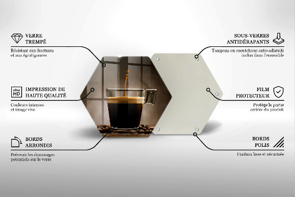 Tocător sticlă Sticlă și boabe de cafea