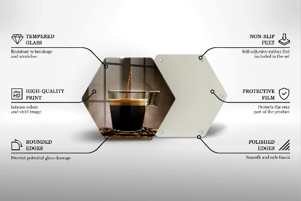 Tocător sticlă Sticlă și boabe de cafea