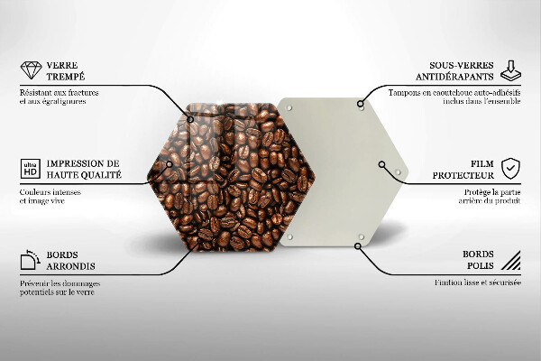 Tocător sticlă Boabe de cafea