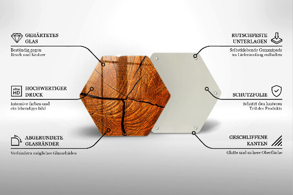 Tocător de bucătărie Structura trunchiului din lemn