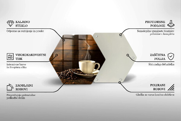 Tocător de bucătărie Cana de cafea din lemn