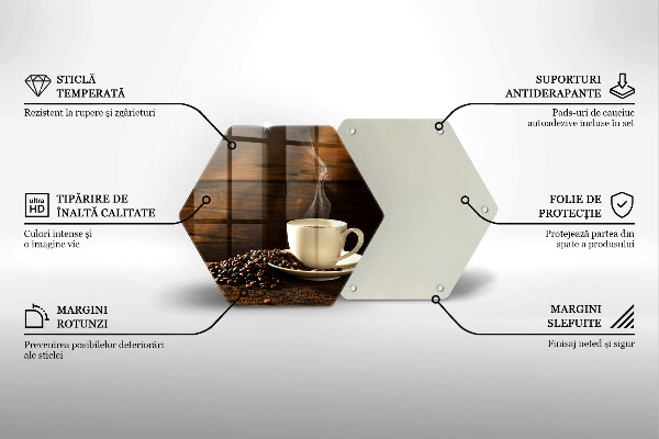 Tocător de bucătărie Cana de cafea din lemn