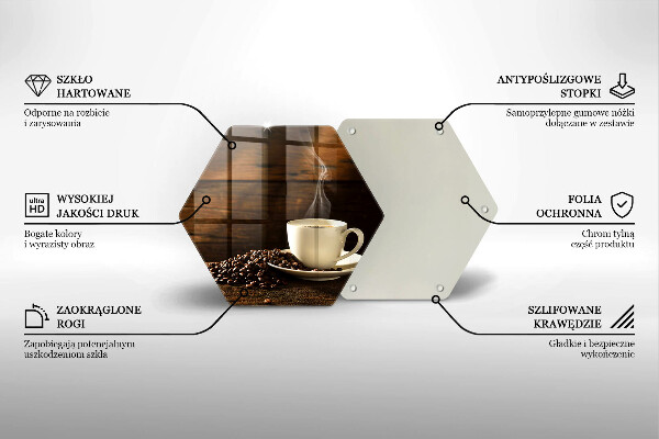 Tocător de bucătărie Cana de cafea din lemn