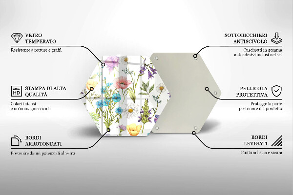 Tocător de bucătărie Ilustrație cu flori