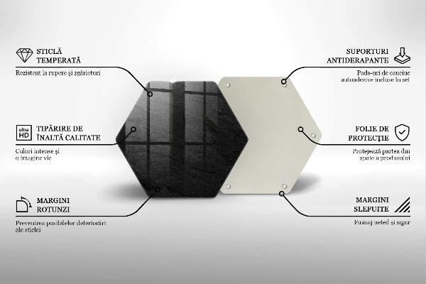 Tocător sticlă Textura de piatră