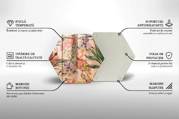 Tocător sticlă Ilustrație cu flamingo