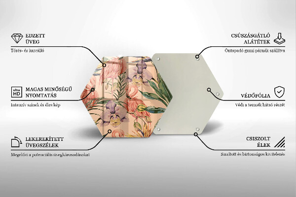 Tocător sticlă Ilustrație cu flamingo