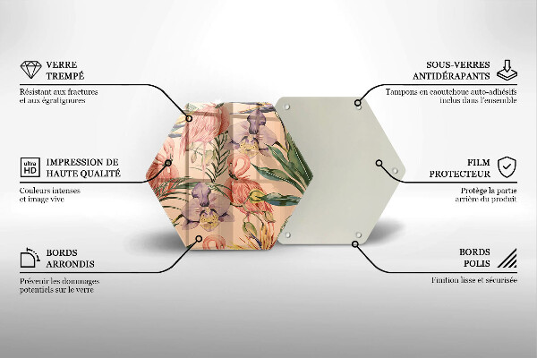 Tocător sticlă Ilustrație cu flamingo