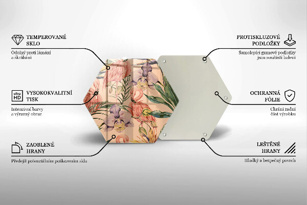 Tocător sticlă Ilustrație cu flamingo