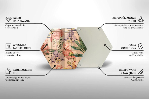 Tocător sticlă Ilustrație cu flamingo