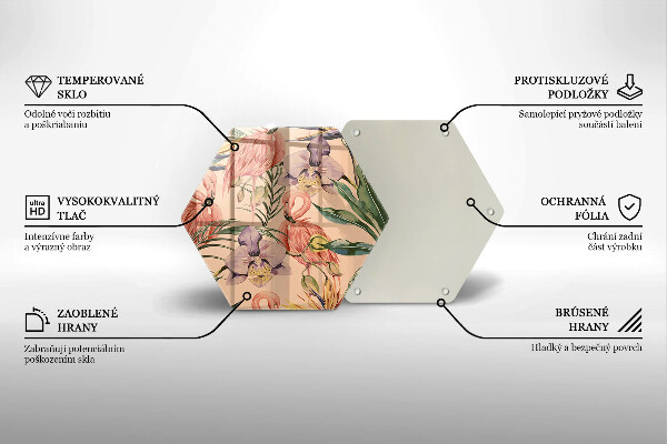 Tocător sticlă Ilustrație cu flamingo