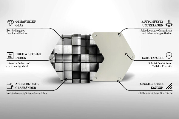 Tocător de bucătărie Pătrate 3D abstracte