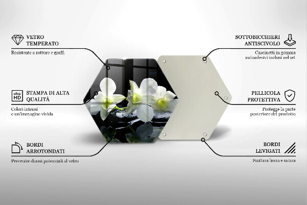 Tocător de bucătărie Flori albe în apă Zen