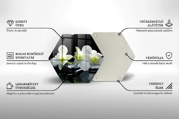 Tocător de bucătărie Flori albe în apă Zen