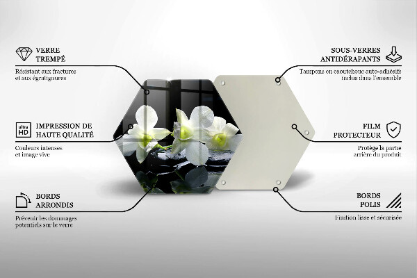 Tocător de bucătărie Flori albe în apă Zen