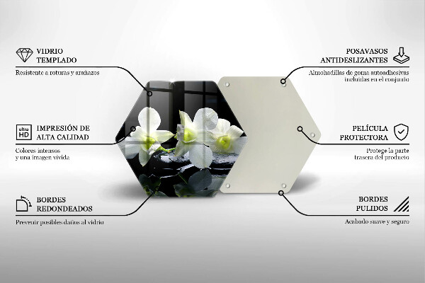 Tocător de bucătărie Flori albe în apă Zen