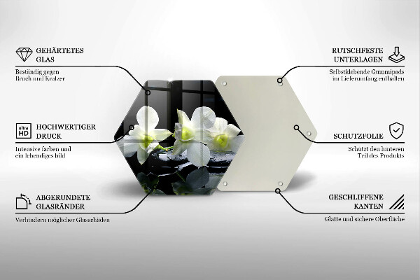 Tocător de bucătărie Flori albe în apă Zen