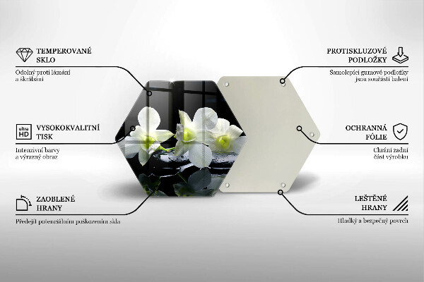 Tocător de bucătărie Flori albe în apă Zen