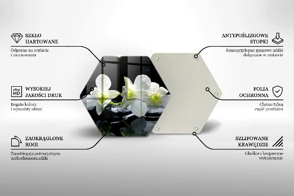 Tocător de bucătărie Flori albe în apă Zen