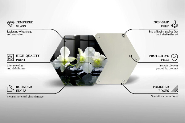 Tocător de bucătărie Flori albe în apă Zen