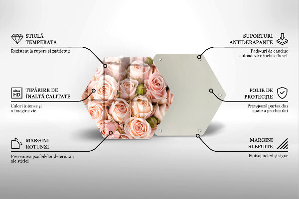 Tocător de bucătărie Buchet de trandafiri delicati