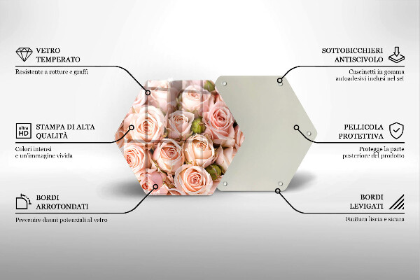 Tocător de bucătărie Buchet de trandafiri delicati