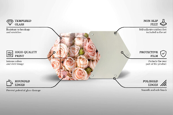 Tocător de bucătărie Buchet de trandafiri delicati