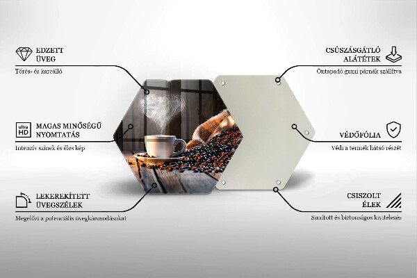 Tocător de bucătărie ceașcă de cafea și inimă