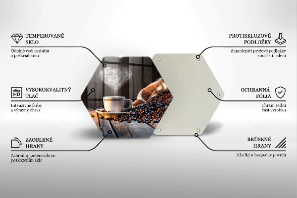 Tocător de bucătărie ceașcă de cafea și inimă