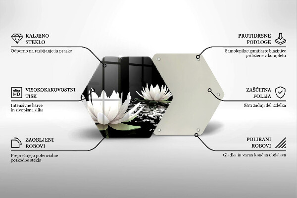 Tocător de bucătărie Crini albi pe apă