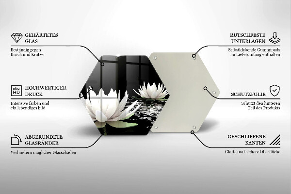 Tocător de bucătărie Crini albi pe apă