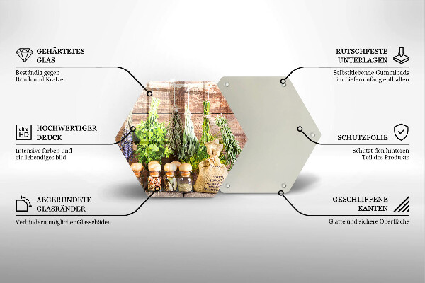 Tocător de bucătărie Ierburi condimente și lemn