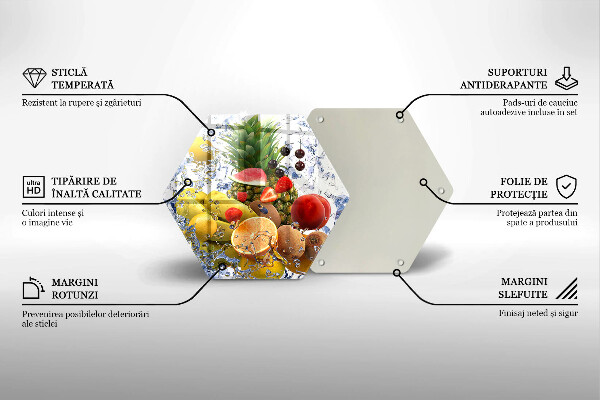 Tocător de bucătărie Fructe suculente și apă
