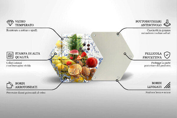 Tocător de bucătărie Fructe suculente și apă