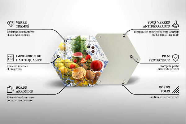 Tocător de bucătărie Fructe suculente și apă
