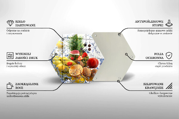 Tocător de bucătărie Fructe suculente și apă