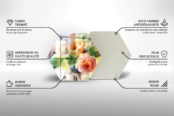 Tocător de bucătărie Flori pictate